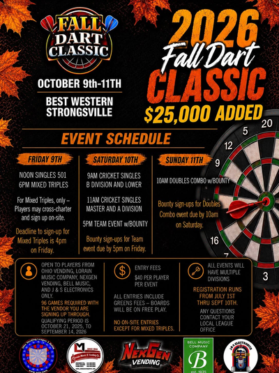 Event Flyer Thumbnail for 2026 Fall Dart Classic